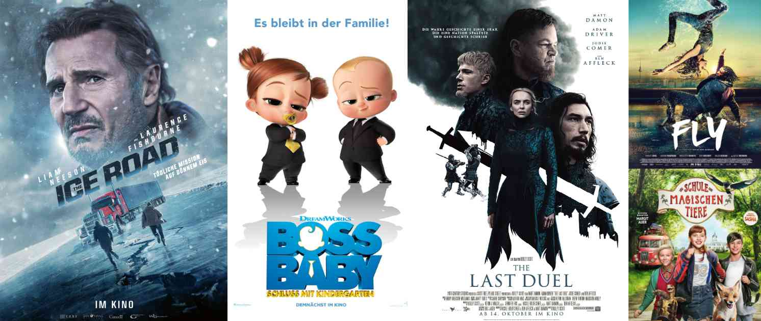 Neu im Kino: ''The Ice Road'', ''Boss Baby 2'', ''Fly'', ''The Last Duel'' und ''Die Schule der magischen Tiere''
