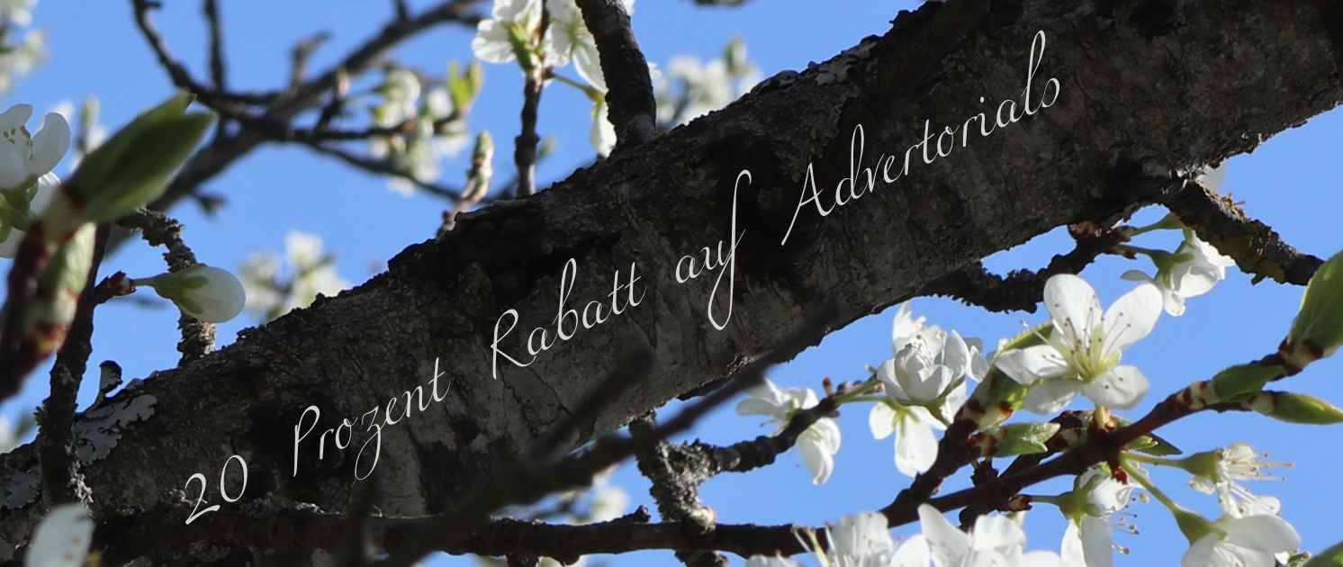 Advertorials auf hitchecker.de: Frühlingsrabatt bis 30. April