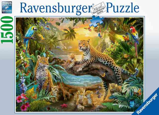 Leopardenfamilie im Dschungel Puzzle